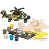 Works of Ahhh… U.S. Army Apache Helicopter Wood Paint Kit – Craft Set, Helicopter Kit – Kid