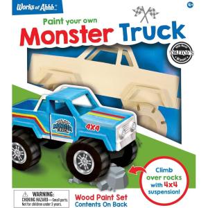 Works of Ahhh… Craft Set – Monster Truck Premium Wood Paint Kit