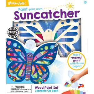 Works of Ahhh… Craft Set – Suncatcher Classic Wood Paint Kit – Premium Quality, Educational, and Fun Activity for Kids and Families – Great Gift Idea for Holidays, Birthdays, and Everyday Playtime