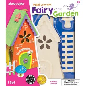 Works of Ahhh… Fairy Garden Wood Paint Set – Wood Craft & Paint Kit, Fairy House Paint Kit – Kid