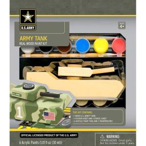 Works of Ahhh… U.S. Army Tank Wood Paint Kit – Non-Toxic, Military Painting Kit – Kid(1 count (pack of 1))
