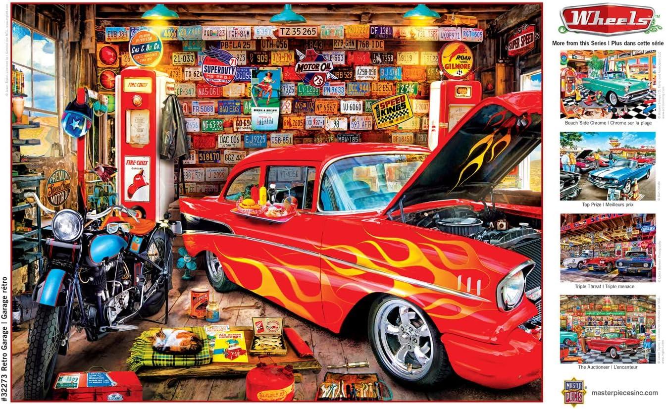 imageMasterPieces 750 Piece Jigsaw Puzzle for Adults and Family Hot Rod Alley 18x24Retro Garage