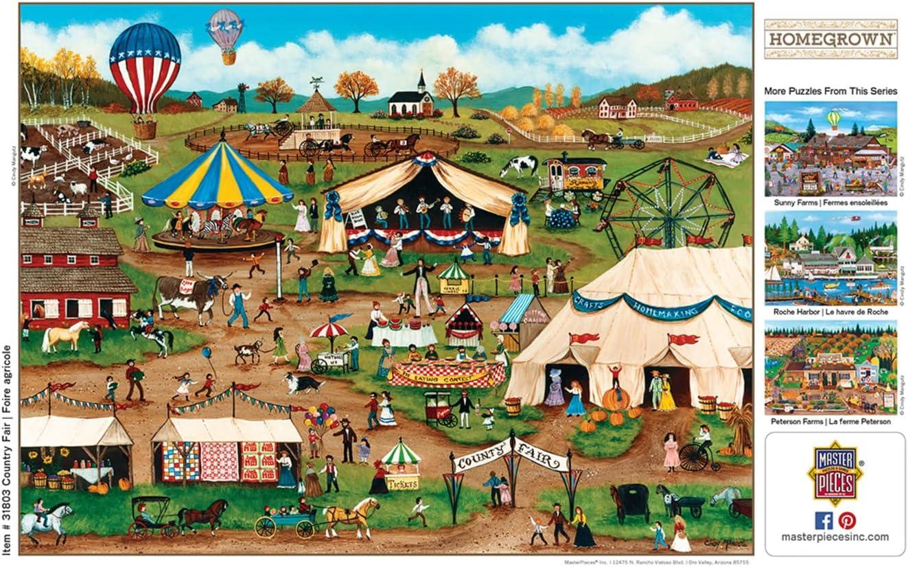 imageMasterpieces 750 Piece Jigsaw Puzzle For Adults Family Or Kids Peterson Farms 18x24Country Fair