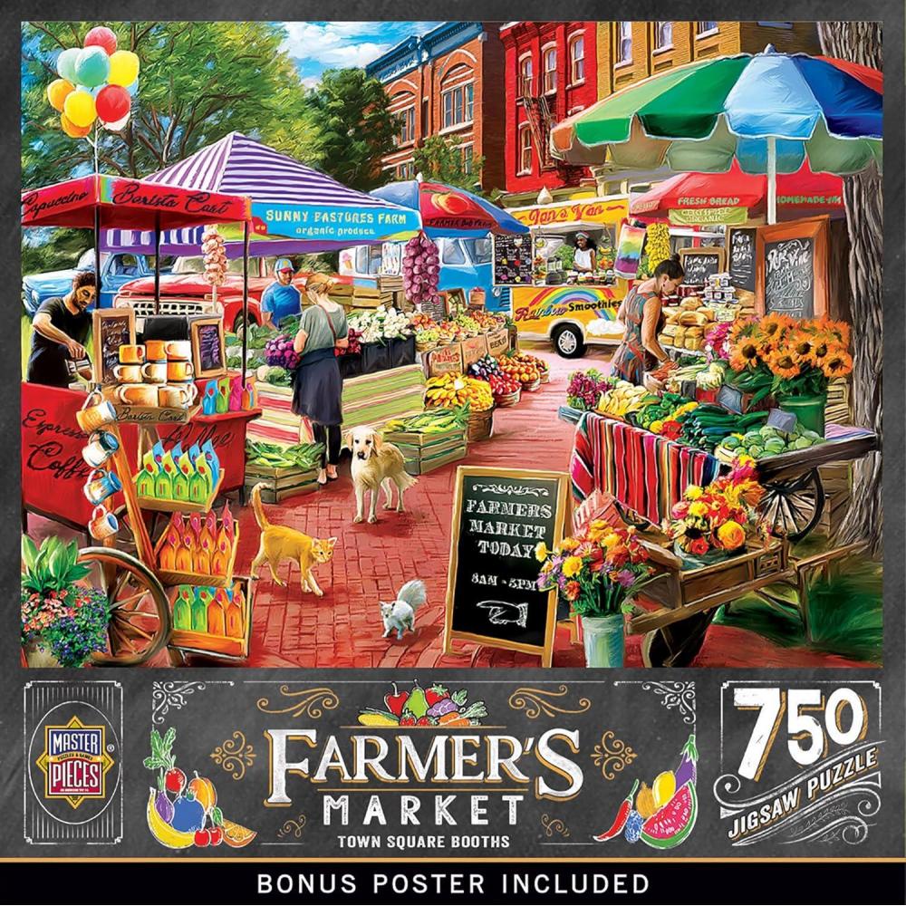 imageMasterPieces 750 Piece Jigsaw Puzzle for Adults Family Or Youth Town Square Booths 18x24750 Piece