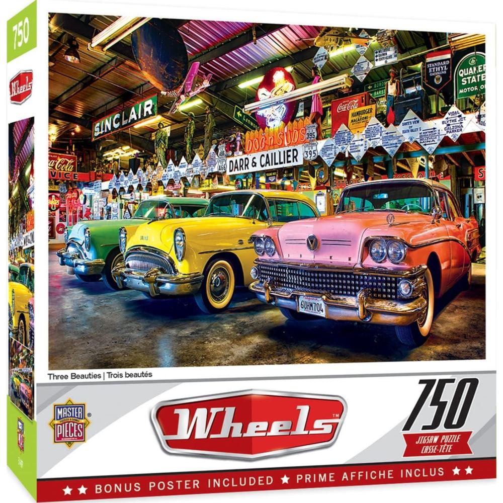 imageMasterPieces 750 Piece Jigsaw Puzzle for Adults and Family Hot Rod Alley 18x24Three Beauties