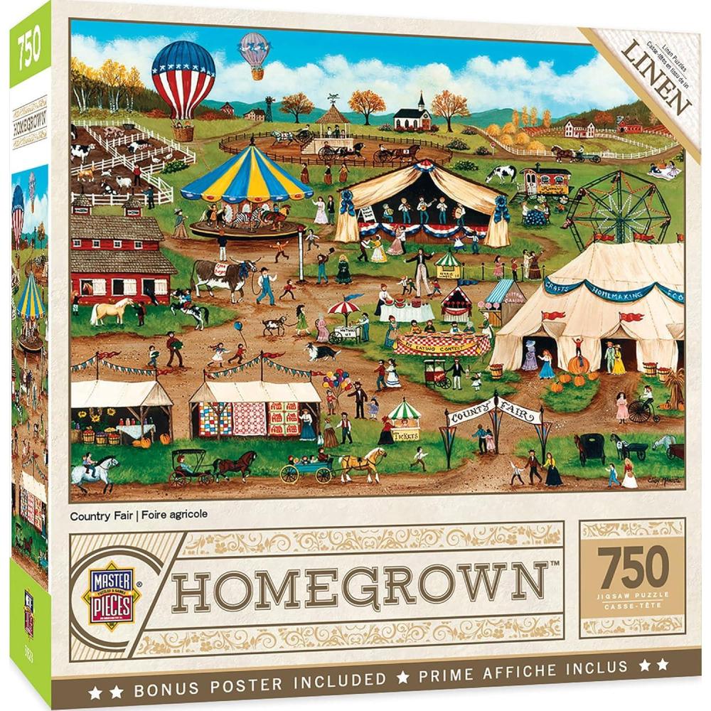 imageMasterpieces 750 Piece Jigsaw Puzzle For Adults Family Or Kids Peterson Farms 18x24Country Fair