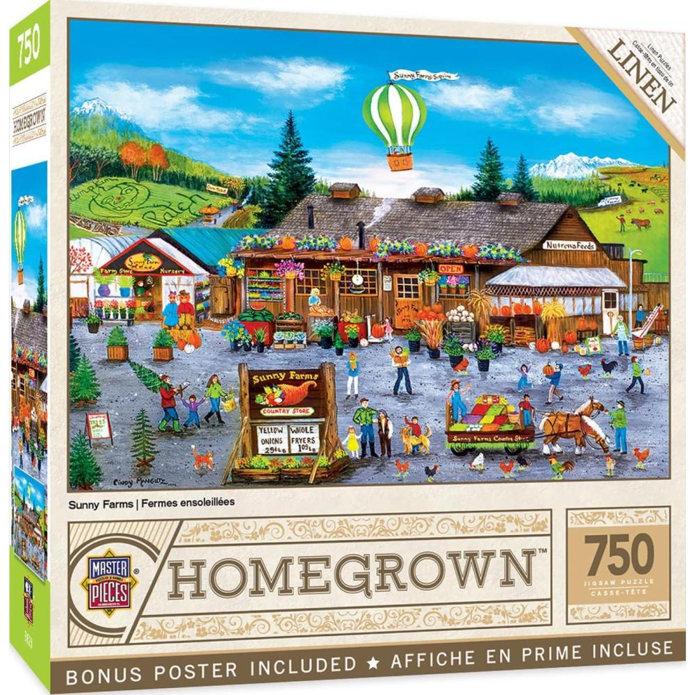imageMasterpieces 750 Piece Jigsaw Puzzle For Adults Family Or Kids Peterson Farms 18x24Sunny Farms