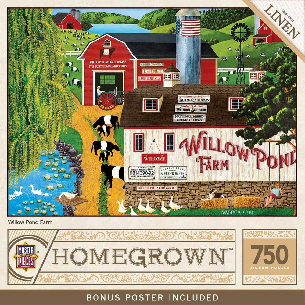 imageMasterpieces 750 Piece Jigsaw Puzzle For Adults Family Or Kids Peterson Farms 18x24Willow Pond Farm