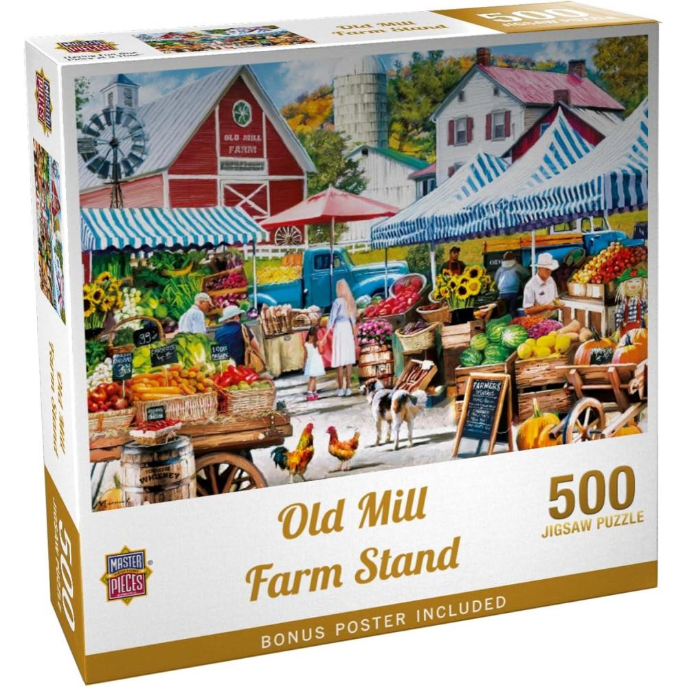 imageMasterpieces 750 Piece Jigsaw Puzzle For Adults and Family Old Mill Farm Stand 18x24500 Piece