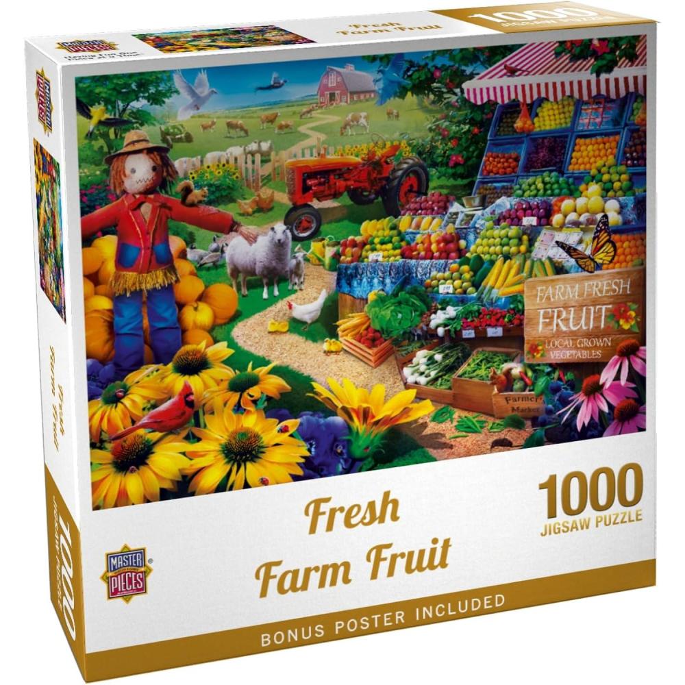 imageMasterpieces 750 Piece Jigsaw Puzzle for Adults and Family Fresh Farm Fruit 18x241000 Piece