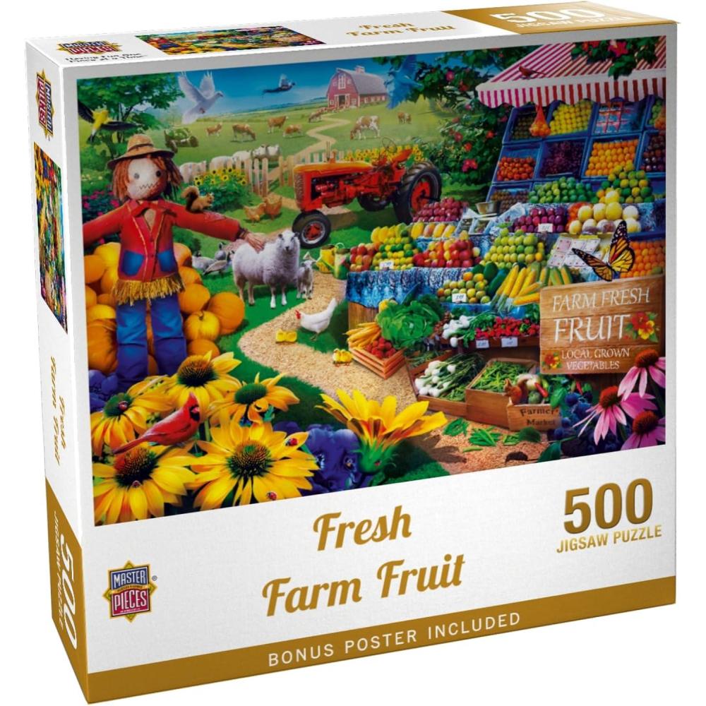 imageMasterpieces 750 Piece Jigsaw Puzzle for Adults and Family Fresh Farm Fruit 18x24500 Piece
