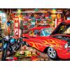 MasterPieces 750 Piece Jigsaw Puzzle for Adults and Family – Hot Rod Alley – 18″x24″(Retro Garage)