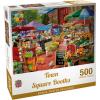 MasterPieces 750 Piece Jigsaw Puzzle for Adults, Family, Or Youth – Town Square Booths – 18″x24″(500 Piece)