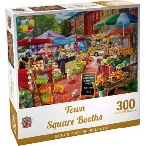 MasterPieces 750 Piece Jigsaw Puzzle for Adults, Family, Or Youth – Town Square Booths – 18″x24″(300 Piece)