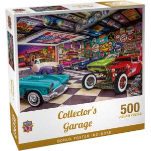 MasterPieces 750 Piece Jigsaw Puzzle for Adults and Family – Collector’s Garage – 18″x24″(500 Piece)