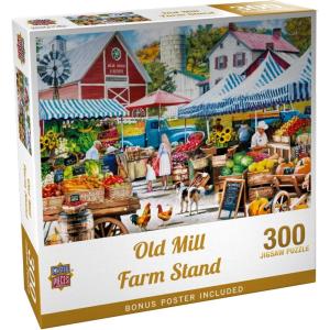 Masterpieces 750 Piece Jigsaw Puzzle For Adults and Family – Old Mill Farm Stand – 18″x24″(300 Piece)