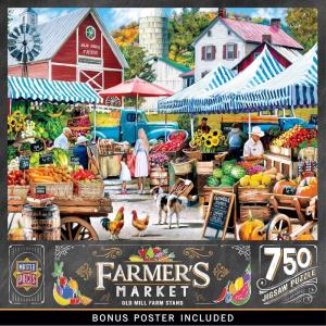 Masterpieces 750 Piece Jigsaw Puzzle For Adults and Family – Old Mill Farm Stand – 18″x24″(750 Piece)