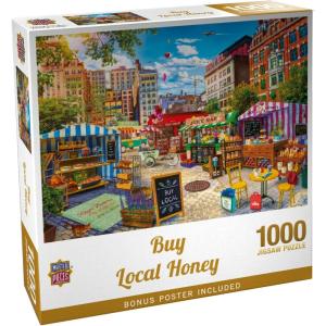 Masterpieces 750 Piece Jigsaw Puzzle for Adults and Family – Buy Local Honey – 18″x24″(1000 Piece)