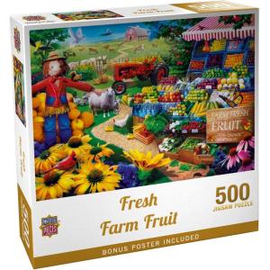 Masterpieces 750 Piece Jigsaw Puzzle for Adults and Family – Fresh Farm Fruit – 18″x24″(500 Piece)