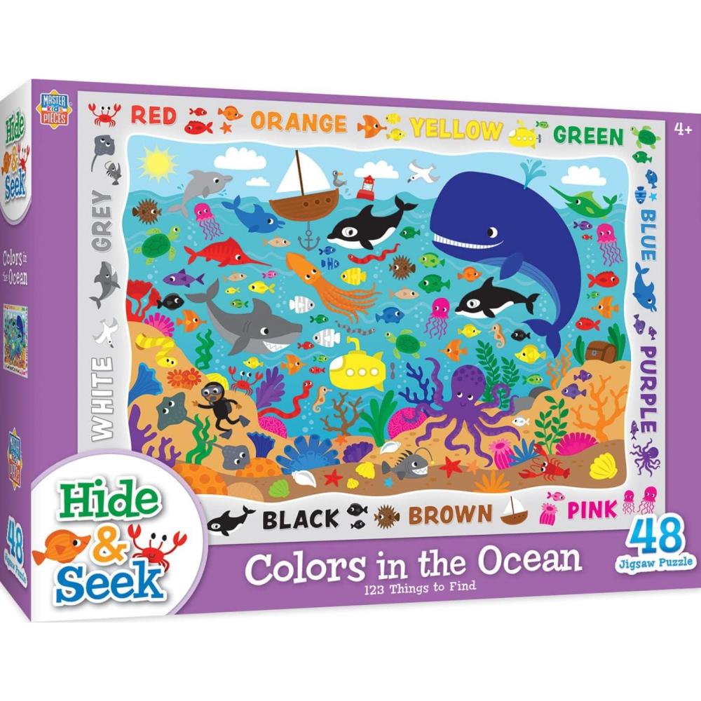 imageMasterPieces Nature Puzzle Hide amp Seek 48 Piece Jigsaw Puzzle for Kids Colors in the Ocean 19x14Color in the Ocean