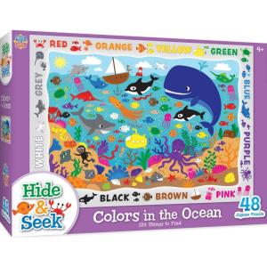 MasterPieces Nature Puzzle – Hide & Seek 48 Piece Jigsaw Puzzle for Kids – Colors in the Ocean – 19″x14″(Color in the Ocean)