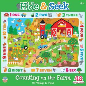 MasterPieces Nature Puzzle – Hide & Seek 48 Piece Jigsaw Puzzle for Kids – Colors in the Ocean – 19″x14″(Counting on the Farm)
