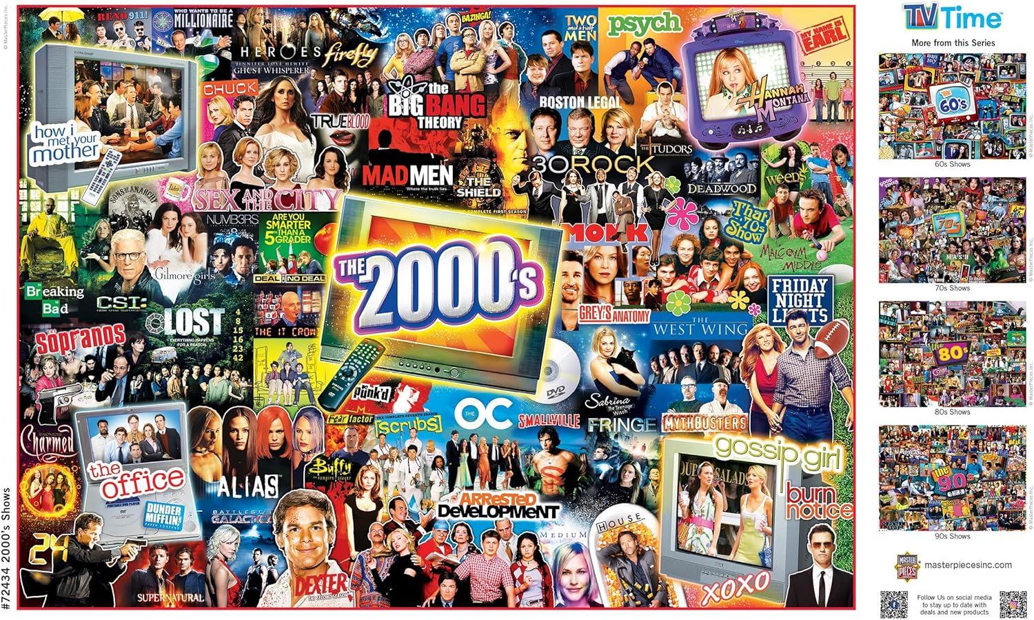 imageMasterPieces 1000 Piece Jigsaw Puzzle 70s TV Shows Collage Fun for Adults Family Kids NonGlare Finish 1925 x 26752000s Shows