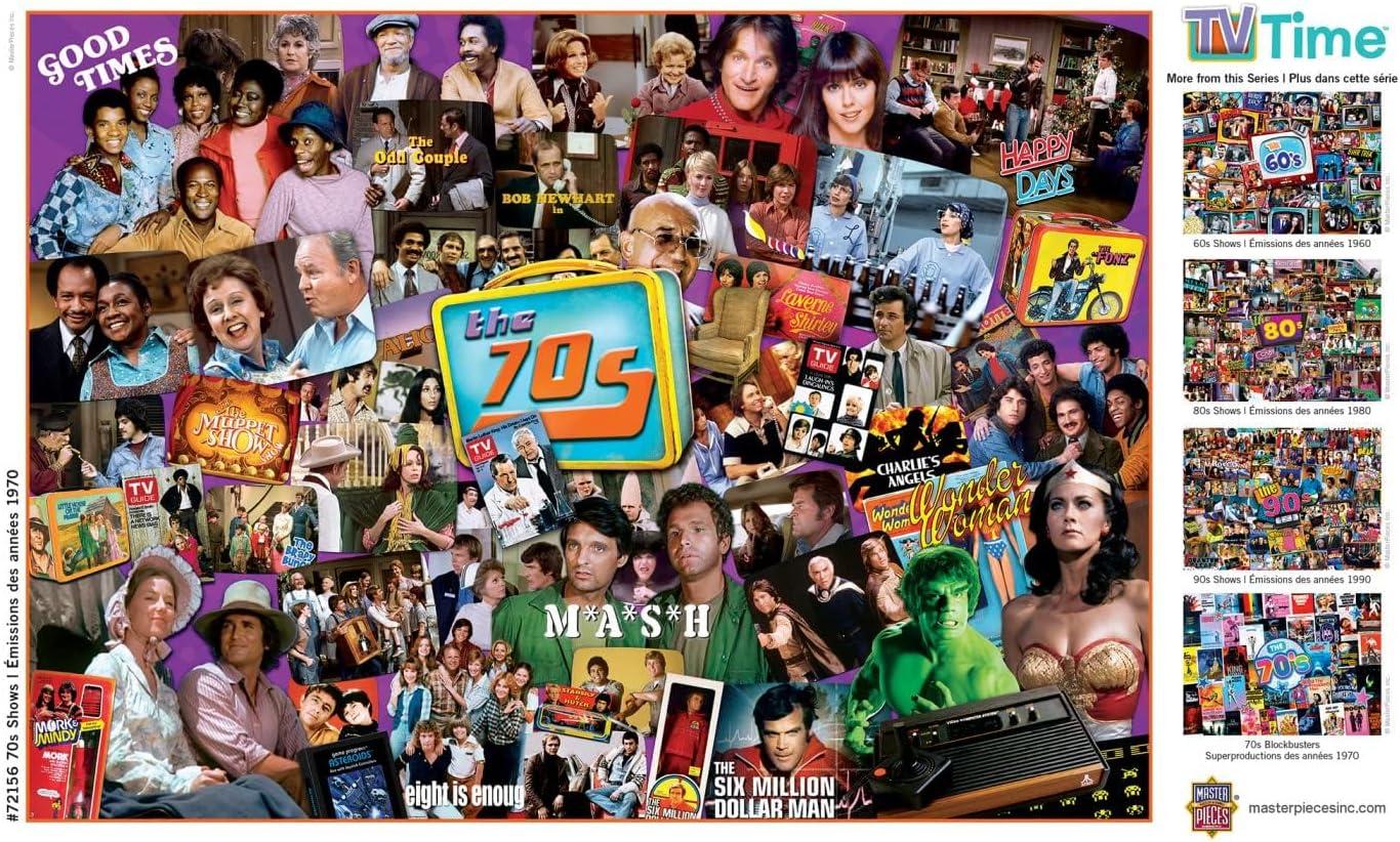 imageMasterPieces 1000 Piece Jigsaw Puzzle 70s TV Shows Collage Fun for Adults Family Kids NonGlare Finish 1925 x 267570s Shows