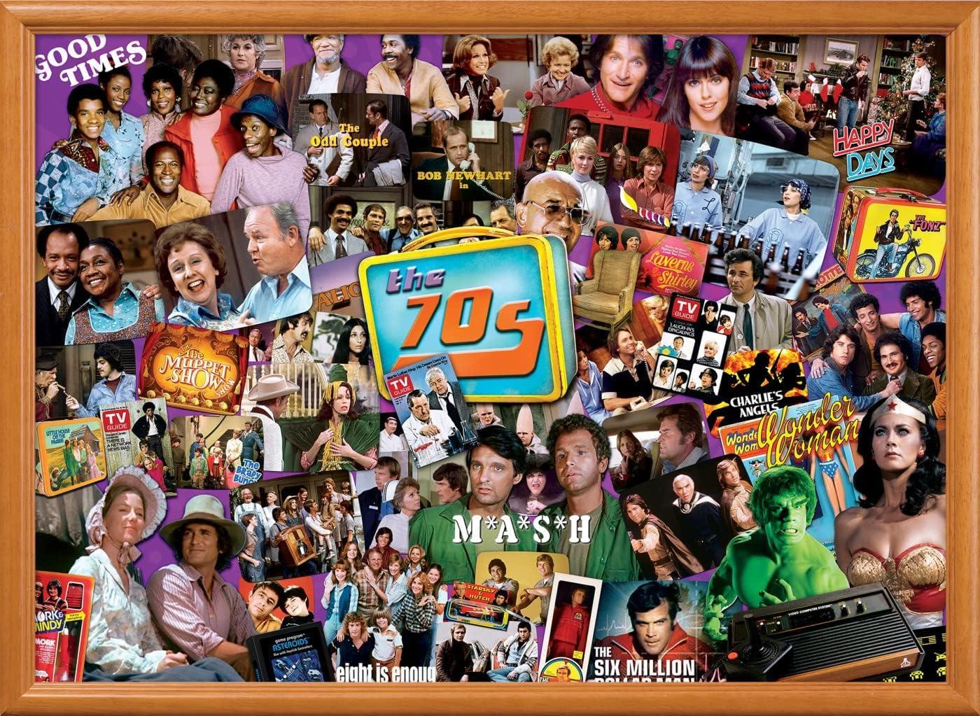 imageMasterPieces 1000 Piece Jigsaw Puzzle 70s TV Shows Collage Fun for Adults Family Kids NonGlare Finish 1925 x 267570s Shows