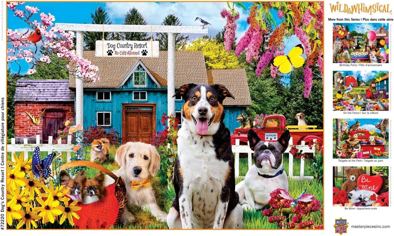 imageMasterPieces 1000 Piece Jigsaw Puzzle Birthday Party Funny Animals Activity for Adults Family Kids Matte Finish 1925 x 2675Dog Country Resort