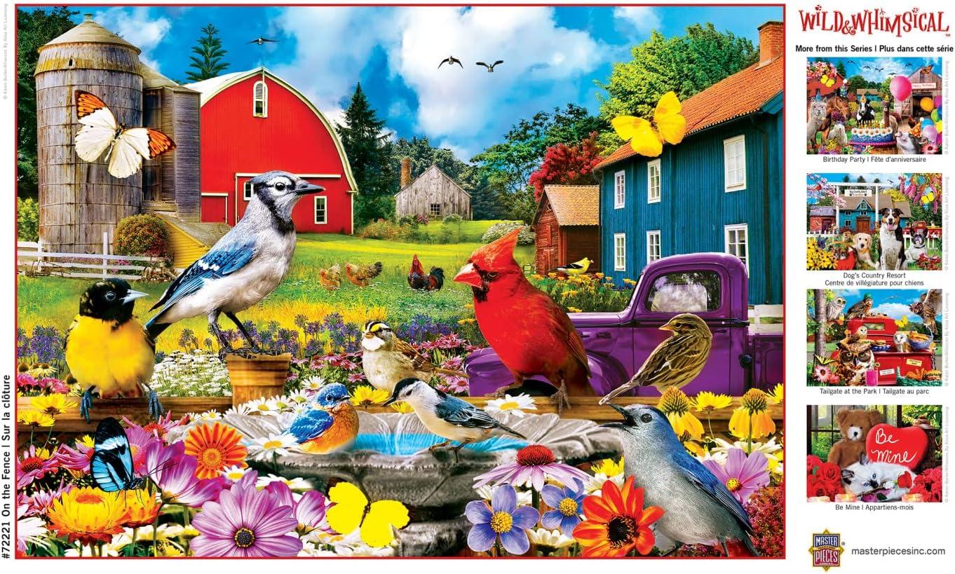 imageMasterPieces 1000 Piece Jigsaw Puzzle Birthday Party Funny Animals Activity for Adults Family Kids Matte Finish 1925 x 2675On the Fence
