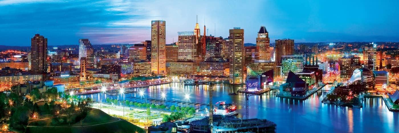 imageMasterPieces 1000 Piece Jigsaw Puzzle Boston Skyline Panoramic Fun for Adults Family Kids 13x39Baltimore