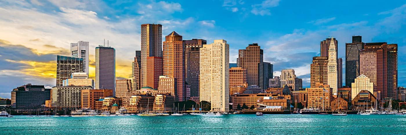 imageMasterPieces 1000 Piece Jigsaw Puzzle Boston Skyline Panoramic Fun for Adults Family Kids 13x39Boston