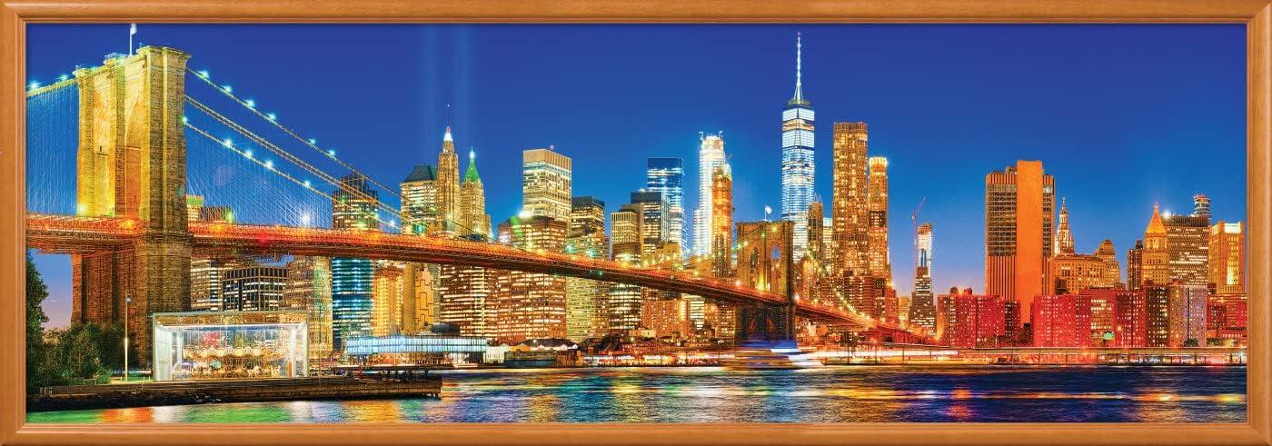 imageMasterPieces 1000 Piece Jigsaw Puzzle Boston Skyline Panoramic Fun for Adults Family Kids 13x39Brooklyn Bridge NYC