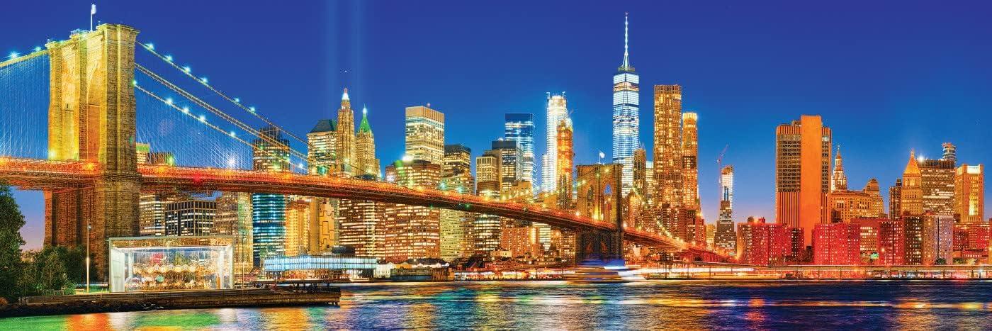 imageMasterPieces 1000 Piece Jigsaw Puzzle Boston Skyline Panoramic Fun for Adults Family Kids 13x39Brooklyn Bridge NYC