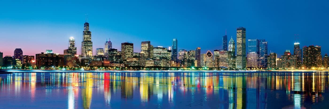 imageMasterPieces 1000 Piece Jigsaw Puzzle Boston Skyline Panoramic Fun for Adults Family Kids 13x39Chicago