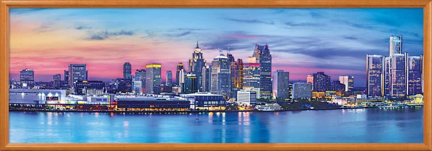 imageMasterPieces 1000 Piece Jigsaw Puzzle Boston Skyline Panoramic Fun for Adults Family Kids 13x39Detroit