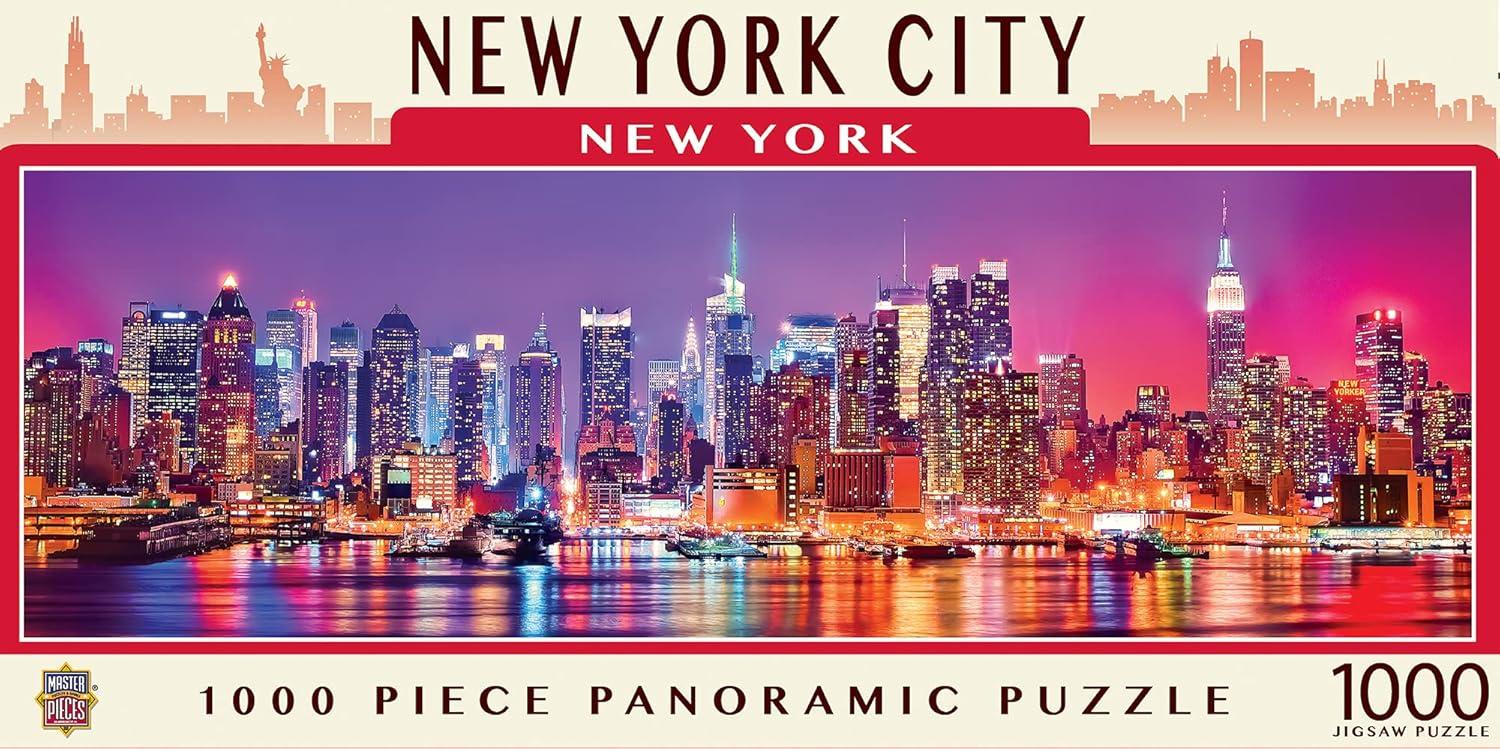imageMasterPieces 1000 Piece Jigsaw Puzzle Boston Skyline Panoramic Fun for Adults Family Kids 13x39New York City