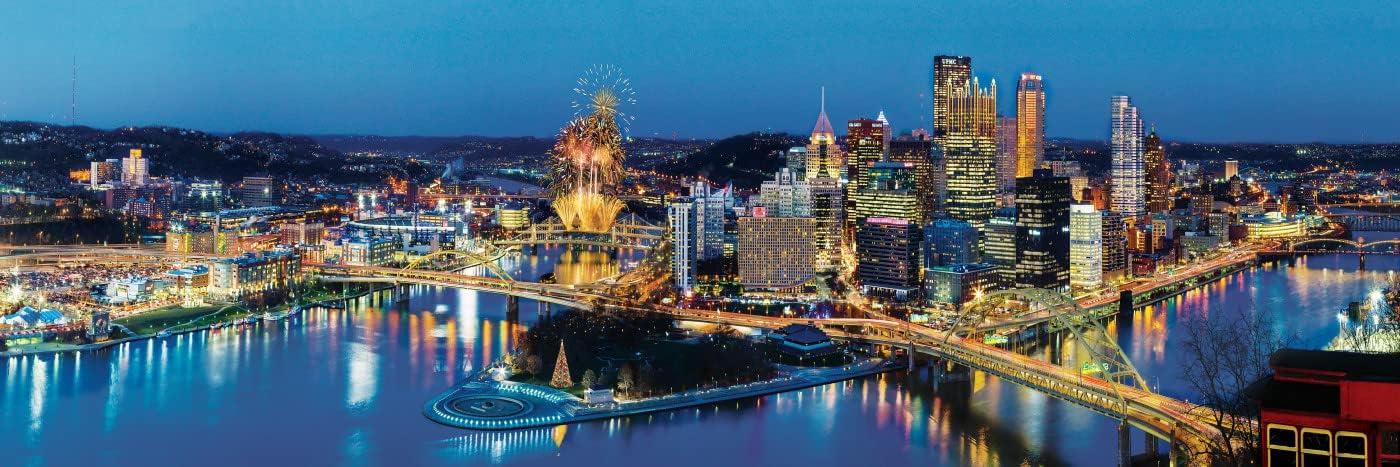 imageMasterPieces 1000 Piece Jigsaw Puzzle Boston Skyline Panoramic Fun for Adults Family Kids 13x39Pittsburgh