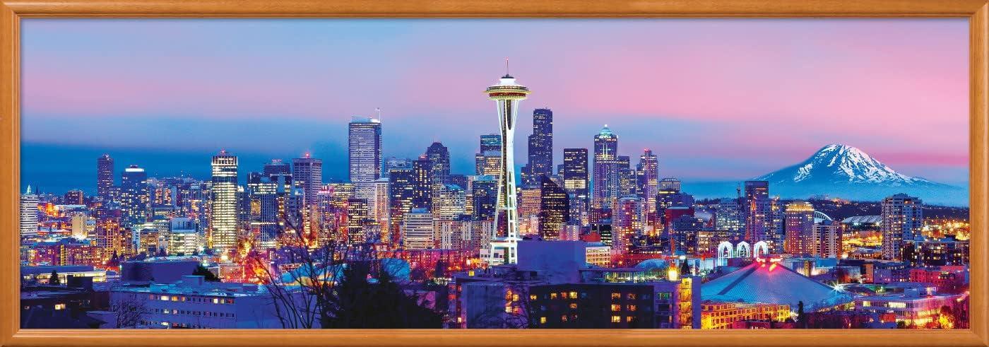 imageMasterPieces 1000 Piece Jigsaw Puzzle Boston Skyline Panoramic Fun for Adults Family Kids 13x39Seattle