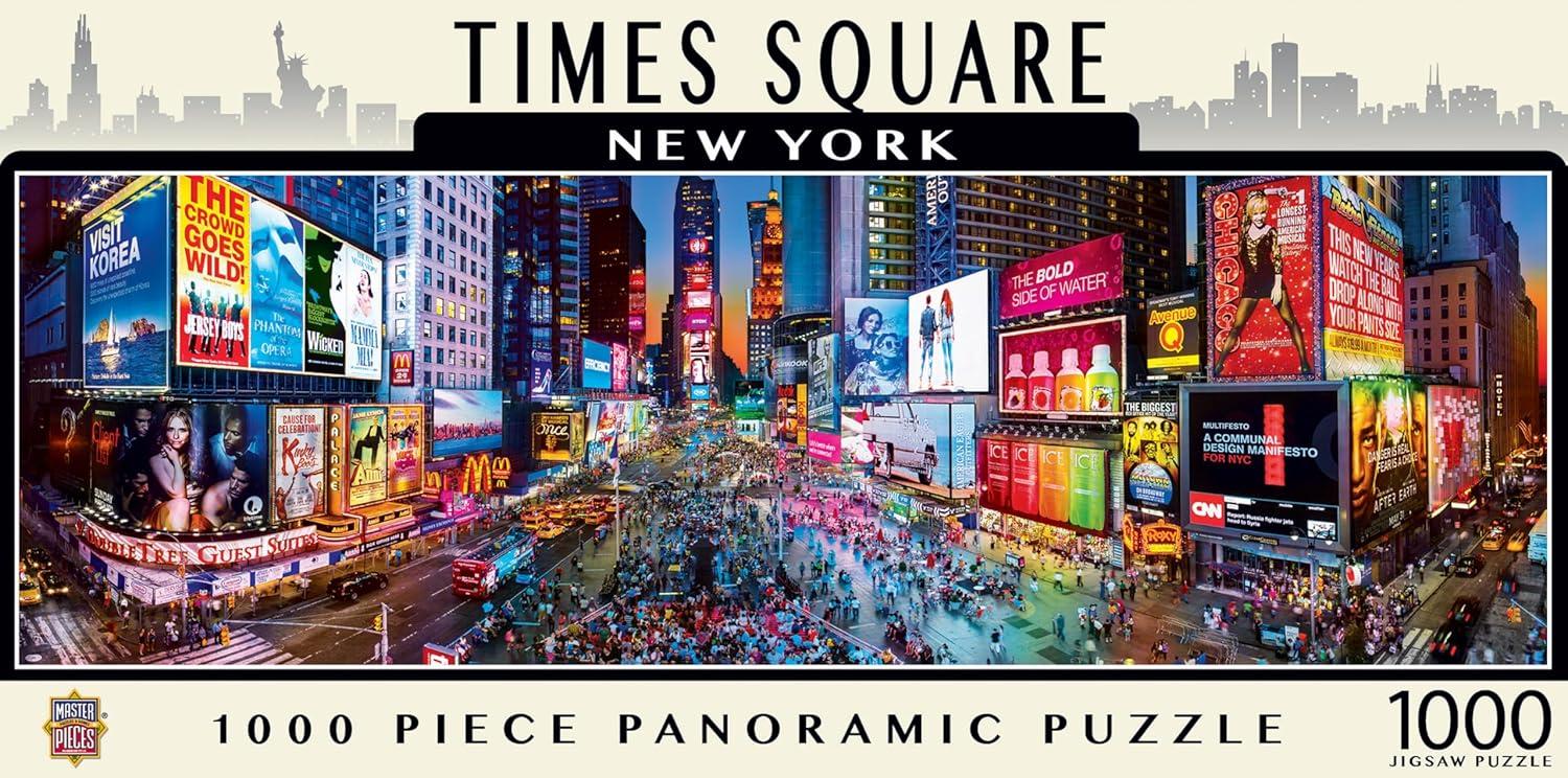 imageMasterPieces 1000 Piece Jigsaw Puzzle Boston Skyline Panoramic Fun for Adults Family Kids 13x39Times Square