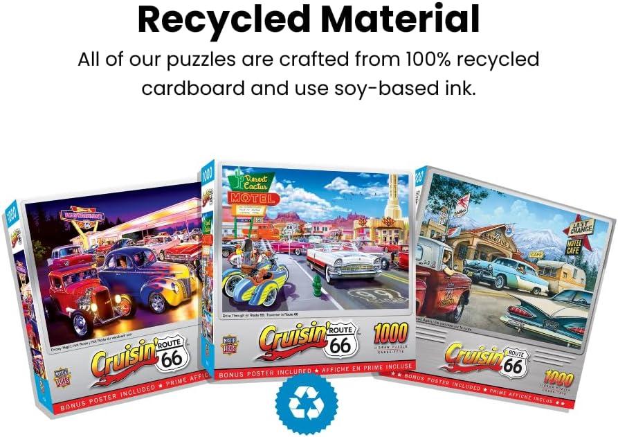 imageMasterPieces 1000 Piece Jigsaw Puzzle Drive Through on Route 66 Fun for Adults Family Kids 1925 x 2675Gamblin Man