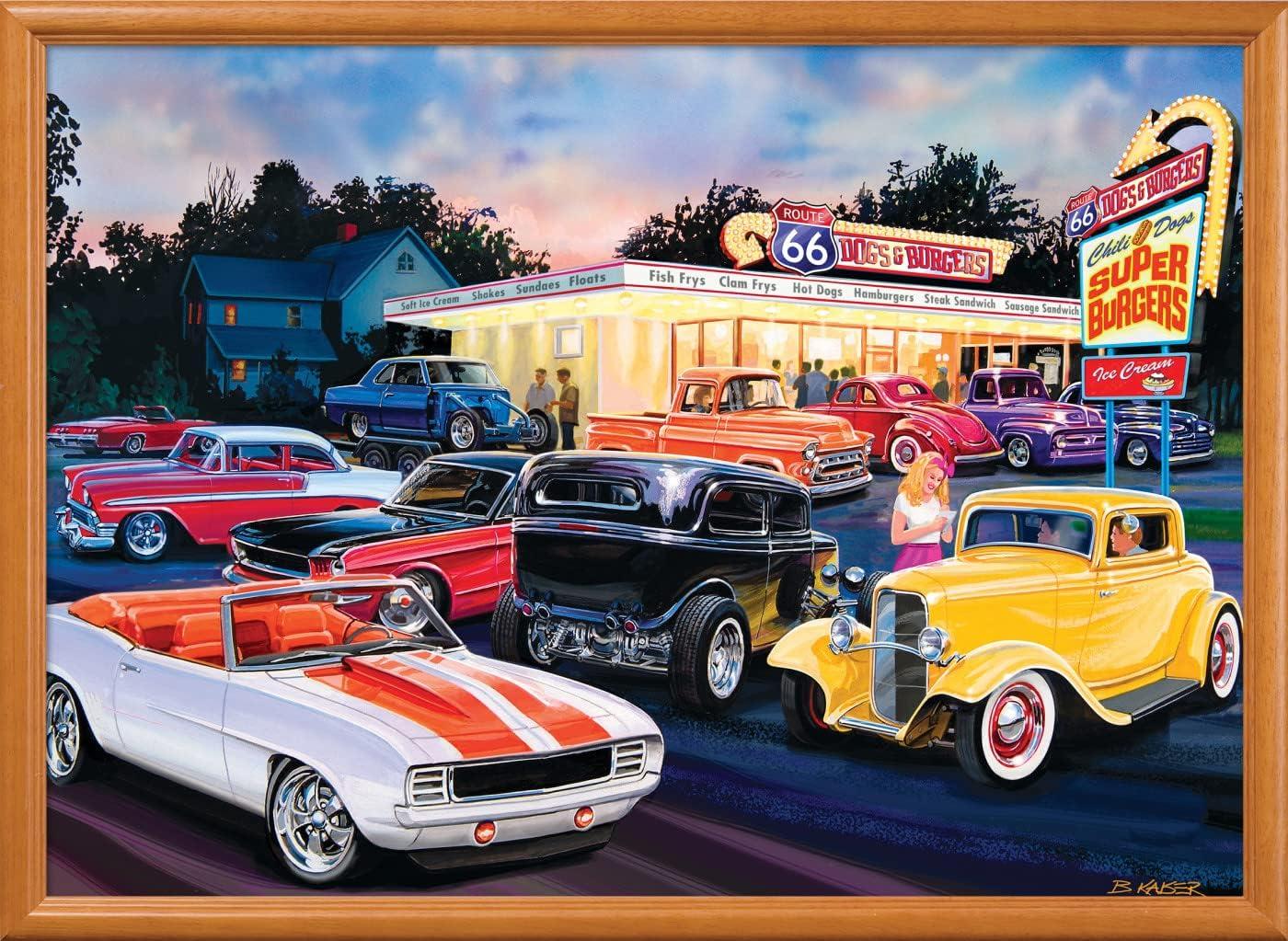 imageMasterPieces 1000 Piece Jigsaw Puzzle Route 66 Dogs and Burgers Fun for Adults Family Kids 1925 x 26751000