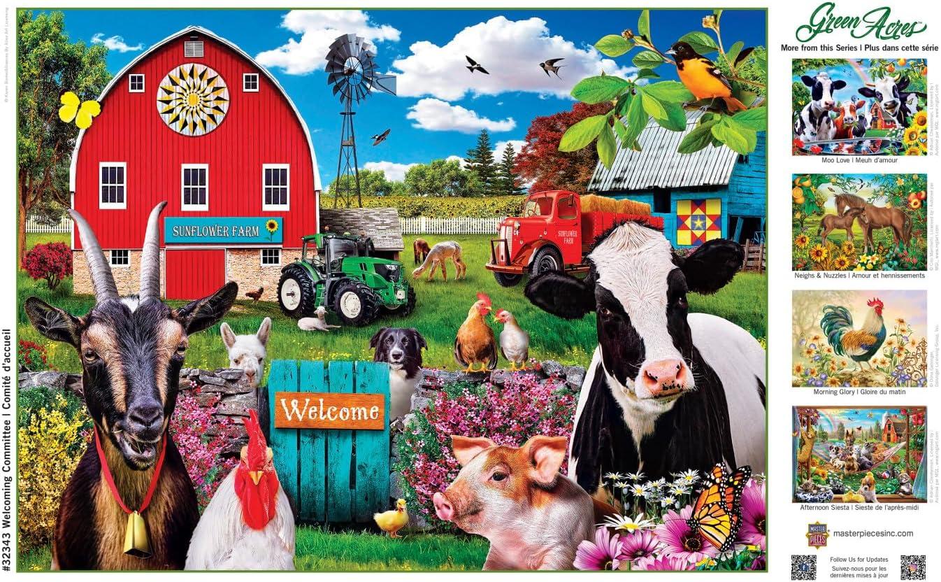 imageMasterPieces 300 Piece Jigsaw Puzzle Large EZ Grip Shapes Welcoming Committee Fun for Adults Seniors Family Kids Matte Finish 18 x24300 Piece