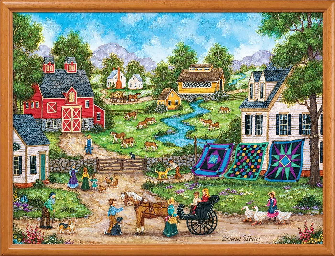 imageMasterPieces 550 Piece Jigsaw Puzzle Roadside Gossip Fun for Adults Family Kids 18 x 24550 Piece