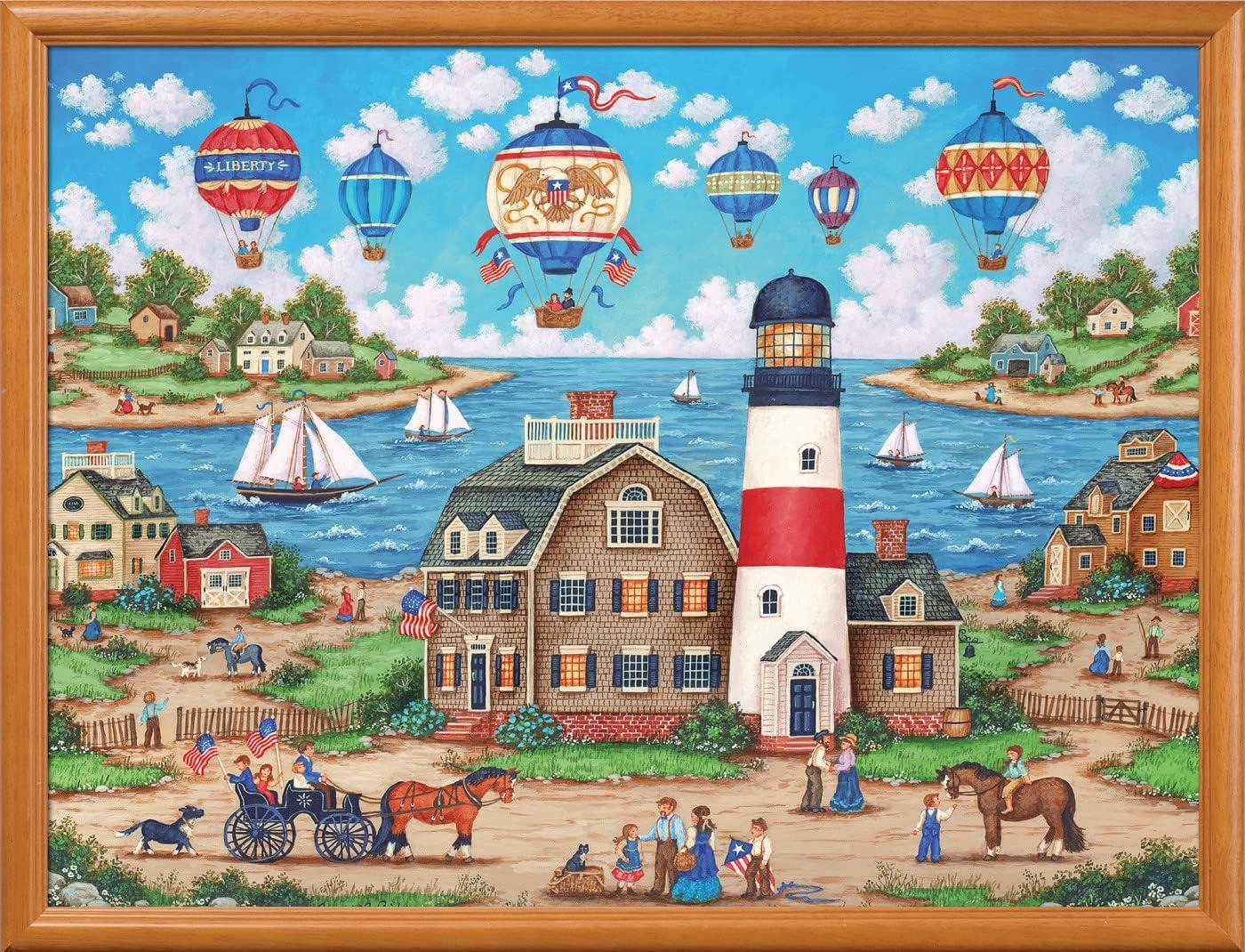 imageMasterPieces 550 Piece Jigsaw Puzzle The Days End Fun for Adults Family Kids 18 x 24Balloons over the Bay