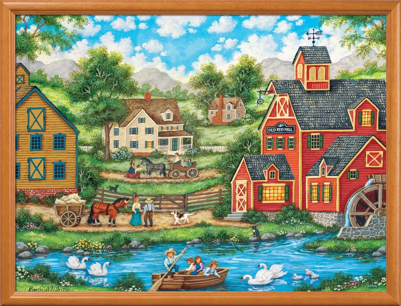 imageMasterPieces 550 Piece Jigsaw Puzzle The Days End Fun for Adults Family Kids 18 x 24Swan Pond