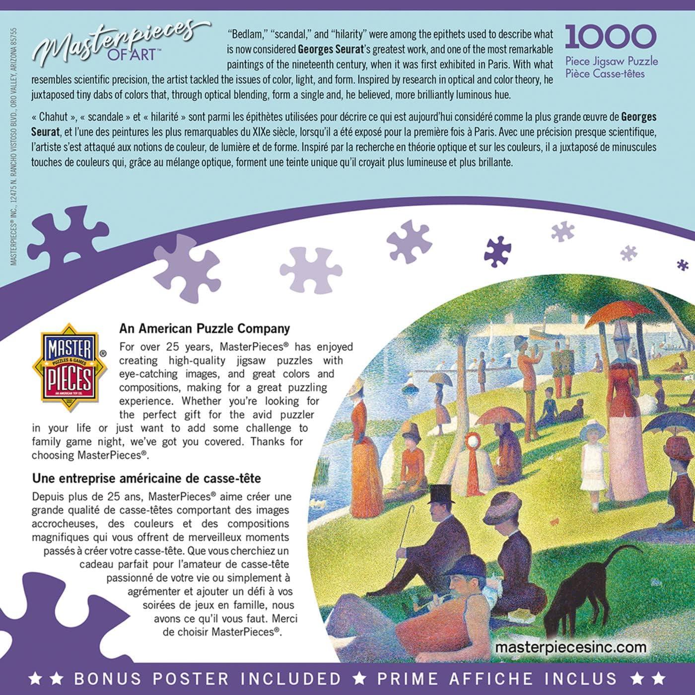 imageMasterPieces 1000 Piece Jigsaw Puzzle For Adults Family Or Youth Gallery on The Square 2675x 1925A Sunday on La Grande Jatte