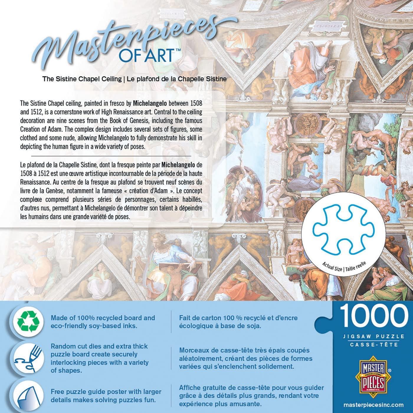 imageMasterPieces 1000 Piece Jigsaw Puzzle For Adults Family Or Youth Gallery on The Square 2675x 1925The Sistine Chapel Ceiling