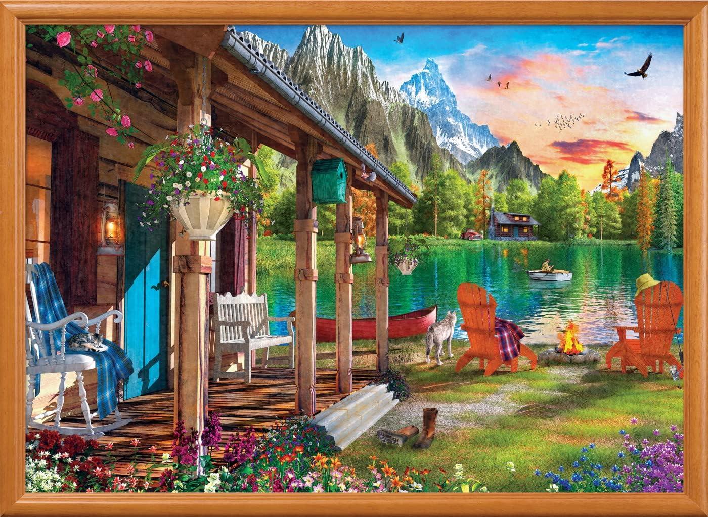 imageMasterPieces 1000 Piece Jigsaw Puzzle for Adults Family Or Youth Fishing with Pappy 1925x2675Evening On The Lake